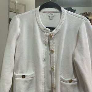 J. Crew Ivory Blazer with Gold Accents
